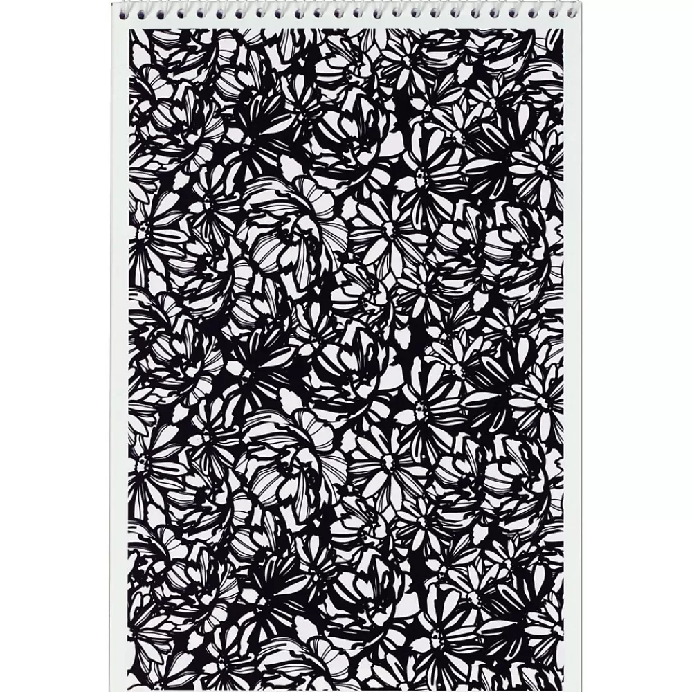 TOPS Notepads<Designer Steno Pads, 6" x 9", Gregg Ruled, Black/White, 80 Sheets/Pad, 6 Pads/Pack (80230)