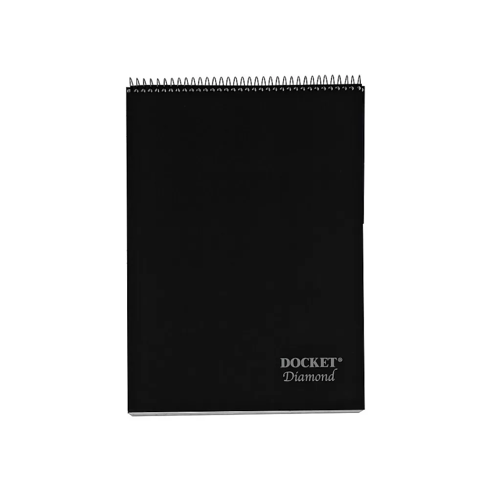 TOPS Notepads<Docket Diamond Notepad, 8.5" x 11.75", Wide Ruled, Black, 60 Sheets/Pad (TOP 63978)