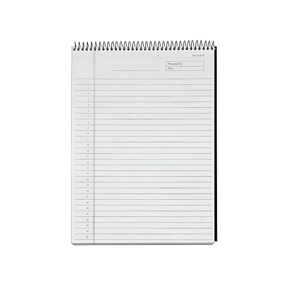 TOPS Notepads<Docket Diamond Notepad, 8.5" x 11.75", Wide Ruled, Black, 60 Sheets/Pad (TOP 63978)