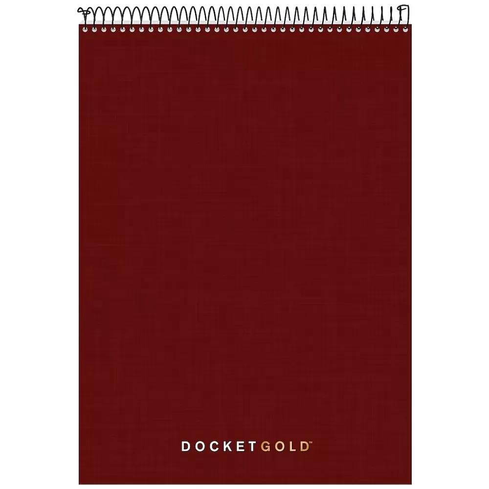 TOPS Notepads<Docket Gold Notepad, 8.5" x 11.75", Project Ruled, Maroon, 70 Sheets/Pad (63753)