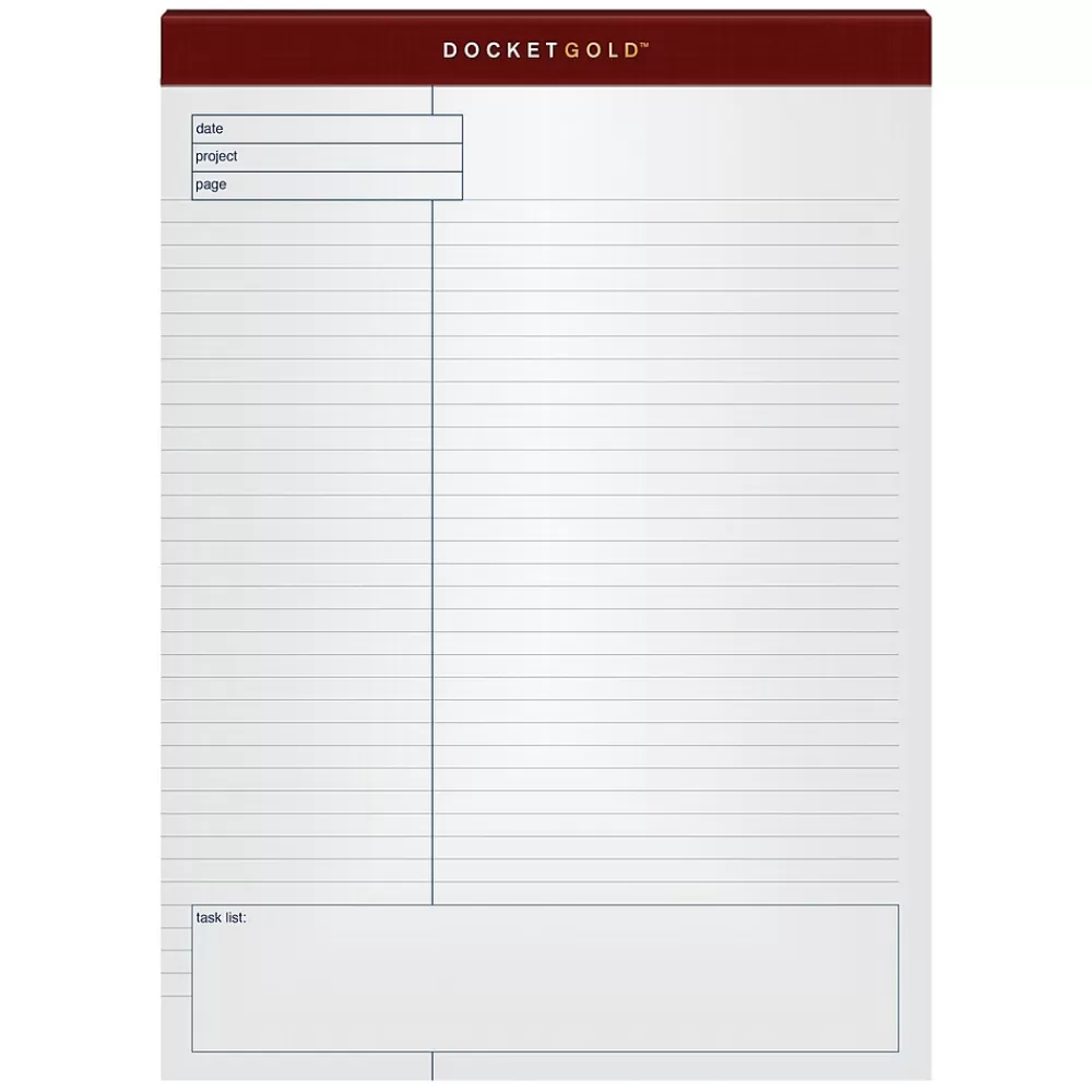 TOPS Notepads<Docket Gold Notepads, 8.5" x 11.75", Quad, White, 40 Sheets/Pad, 4 Pads/Pack (TOP 77102)