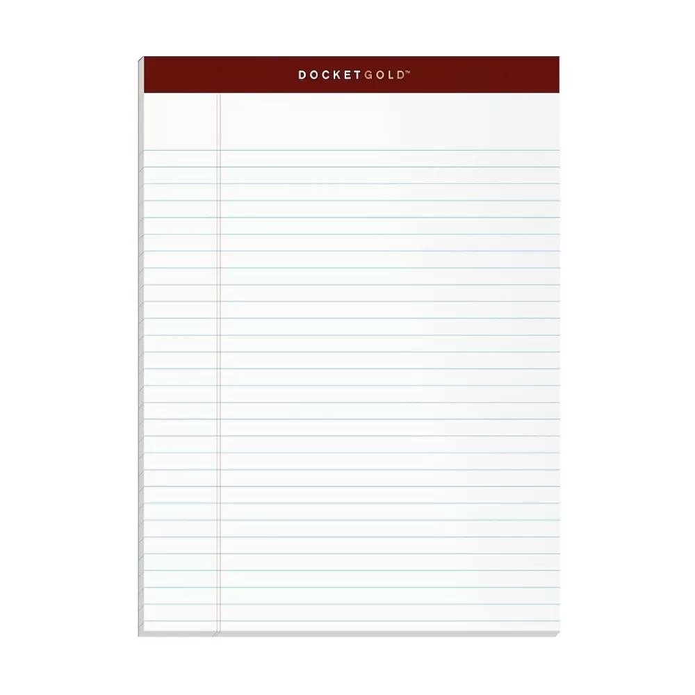 TOPS Notepads<Docket Gold Notepads, 8.5" x 11.75", White, 50 Sheets/Pad, Dozen (63960)