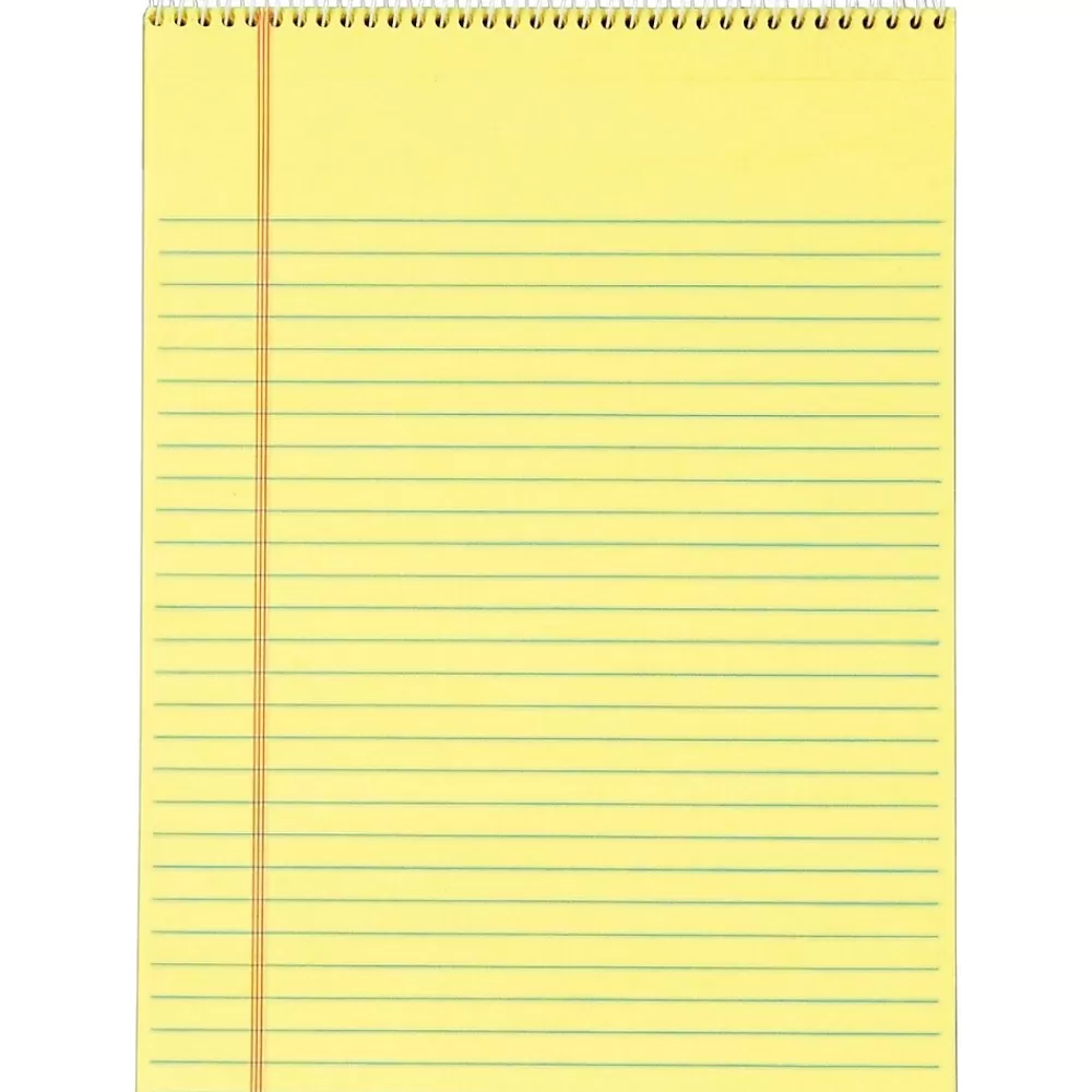 TOPS Notepads<Docket Notepad, 8.5" x 11.75", Wide Ruled, Canary, 70 Sheets/Pad (63621)