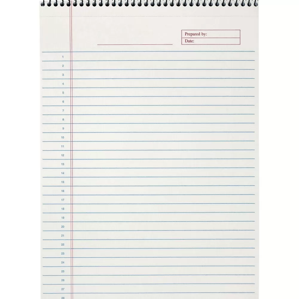 TOPS Notepads<Docket Notepad, 8.5" x 11.75", Wide Ruled, White, 70 Sheets/Pad, 1 Pad/Pack (TOP 99710)
