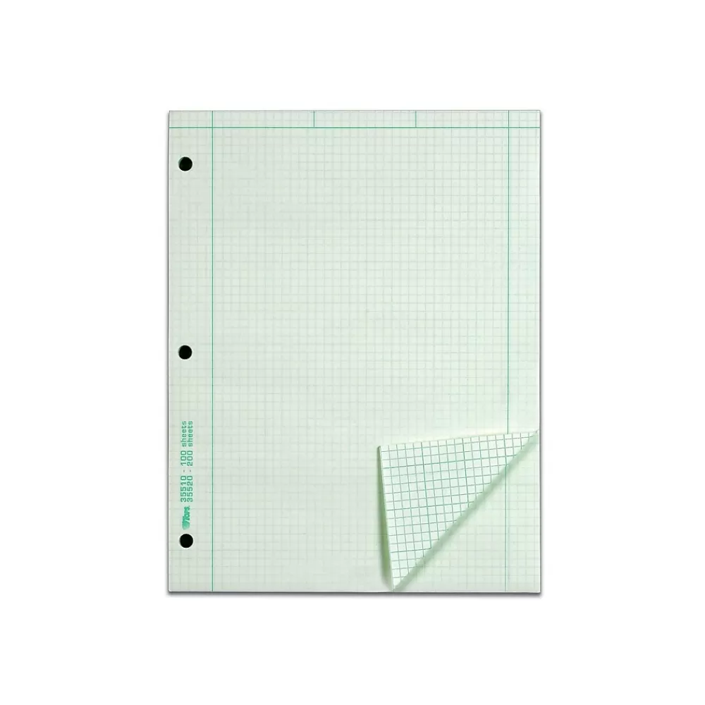 TOPS Notepads<Engineering Computation Notepad, 8.5" x 11", Graph Ruled, Green tint, 100 Sheets/Pad (TOP 35510)