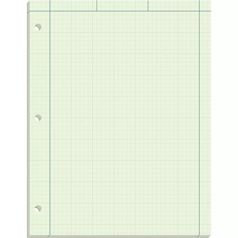 TOPS Notepads<Engineering Computation Notepad, 8.5" x 11", Graph Ruled, Green tint, 100 Sheets/Pad (TOP 35500)