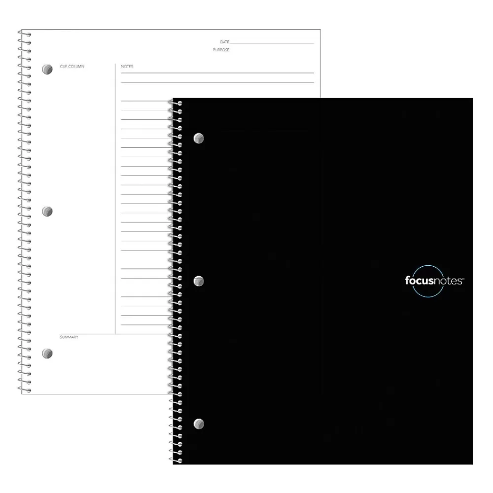 TOPS Subject Notebooks<FocusNotes 1-Subject Notebook, 9" x 11", Black (90223)