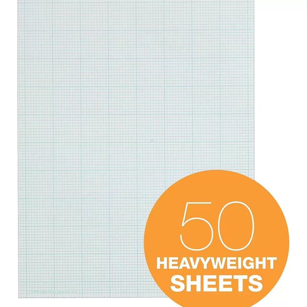 TOPS Notepads<Graph Pad, 8.5" x 11", Graph Ruled, White, 50 Sheets/Pad (35041)