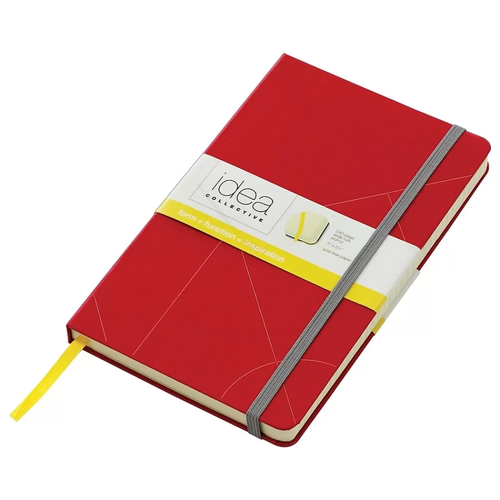 TOPS Journals<Idea Collective Journal, 5" x 8.25", Wide Ruled, Red, 240 Pages (56873)