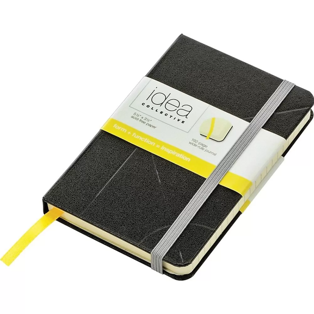 TOPS Journals<Idea Collective Pocket Hardcover Journal, 3.5" x 5.5", Wide Ruled, Black, 192 Pages (56874)