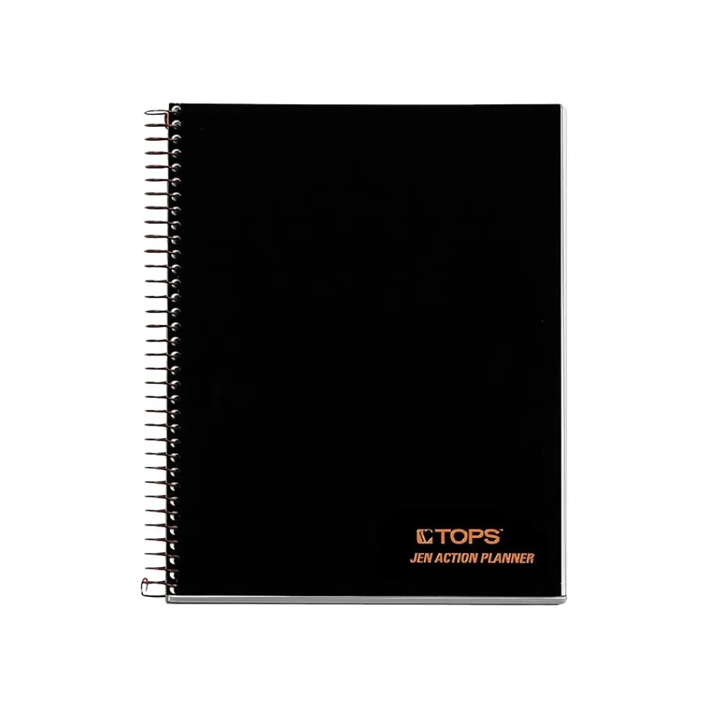TOPS Subject Notebooks<Jen Action Planner Subject Notebook, 6.73" x 8.5", Project Ruled, 100 Sheets, Black (TOP 63828)