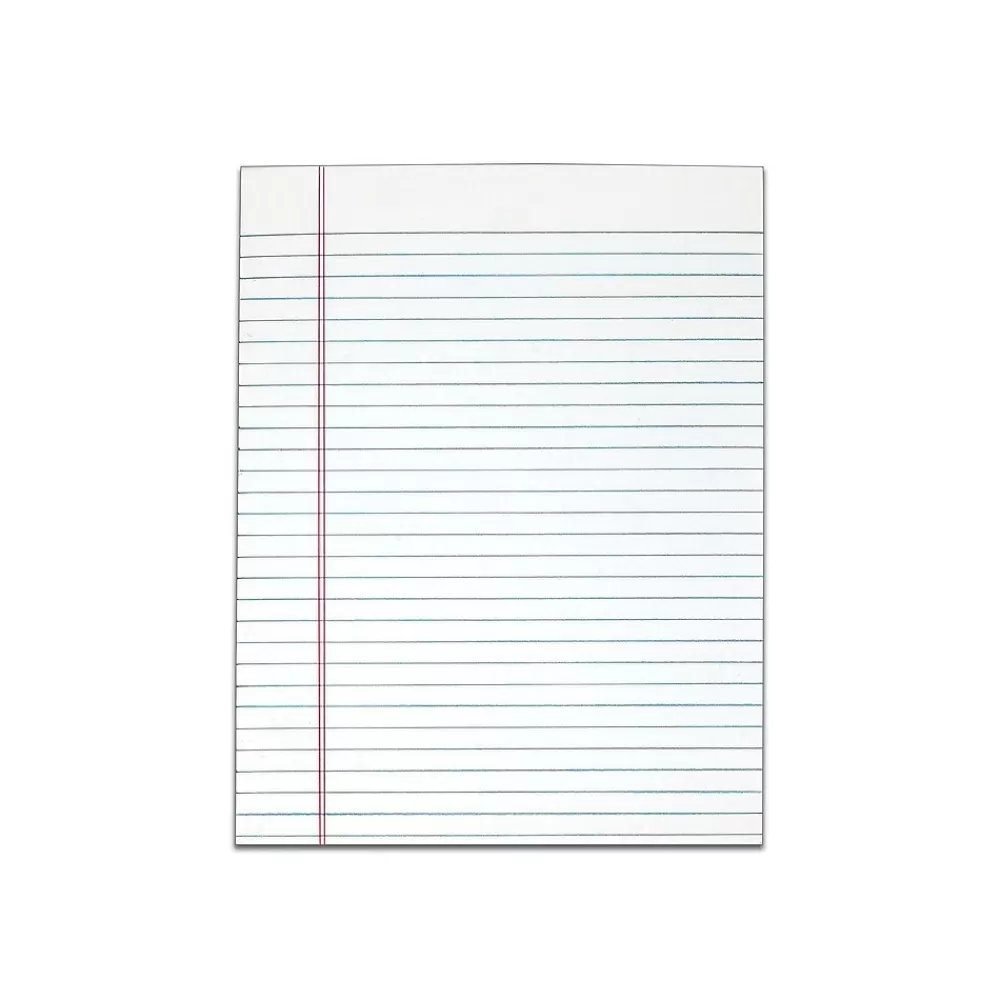 TOPS Notepads<Legal Notepads, 8.5" x 11", Wide, White, 50 Sheets/Pad, 12 Pads/Pack (7523)