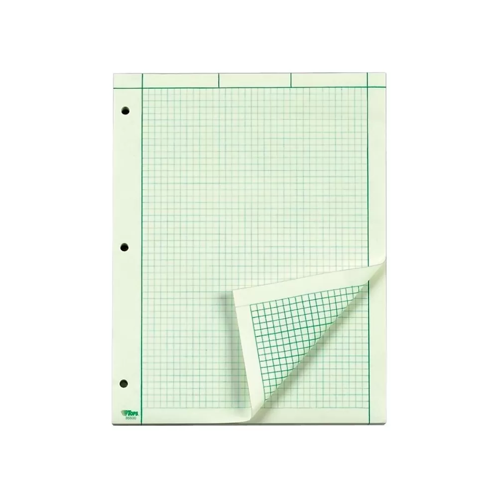 TOPS Notepads<Notepad, 8.5" x 11", Quad, Green, 200 Sheets/Pad (TOP 35502)