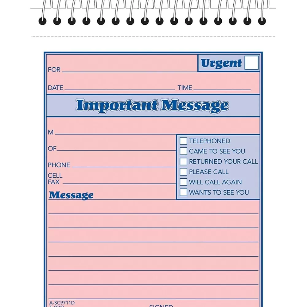 TOPS Notepads<Phone Message Pad, 4-1/4" x 5-1/2", White/Canary, 50 Sheets/Pad (4010)