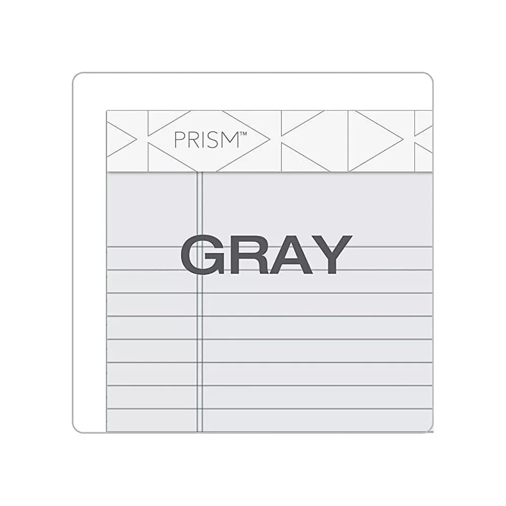 TOPS Notepads<Prism+ Legal Notepads, 5" x 8", Narrow Ruled, Gray, 50 Sheets/Pad, 12 Pads/Pack (63060)