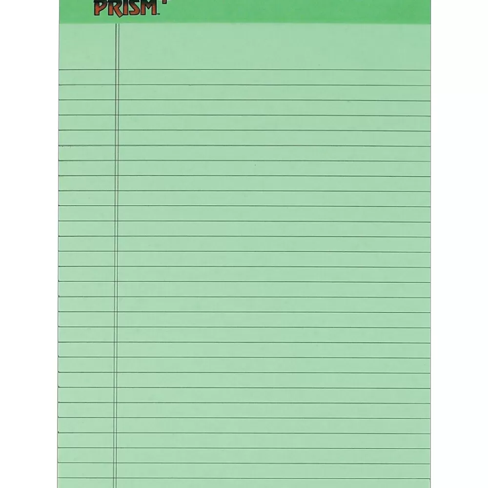 TOPS Notepads<® Prism+™ Legal Pad, Green, Legal Ruled, 8 1/2" x 11 3/4", 50 Sheets/Pad, 12/Pk
