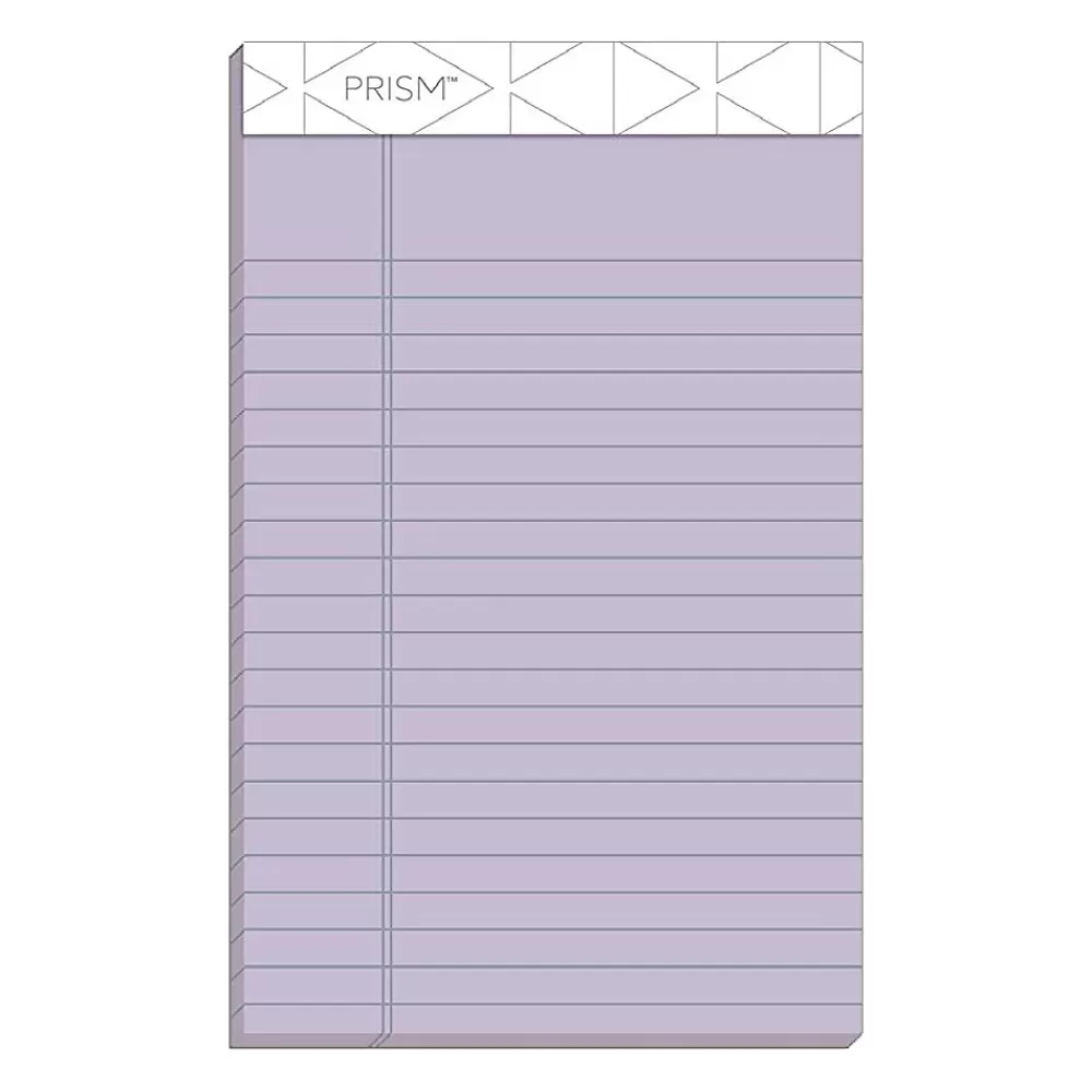 TOPS Notepads<Prism Notepad, 5" x 8", Narrow Ruled, Assorted, 50 Sheets/Pad, 6 Pads/Pack (TOP63016)
