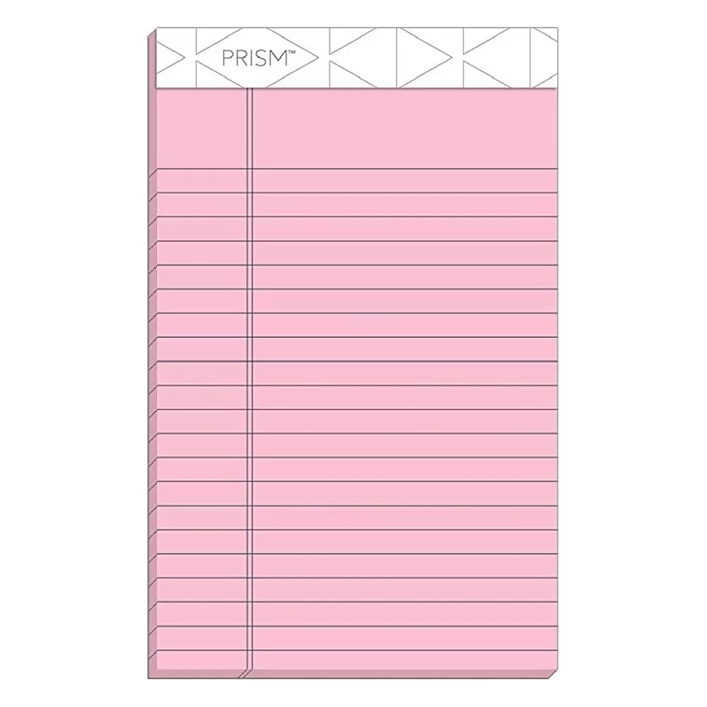 TOPS Notepads<Prism Notepad, 5" x 8", Narrow Ruled, Assorted, 50 Sheets/Pad, 6 Pads/Pack (TOP63016)