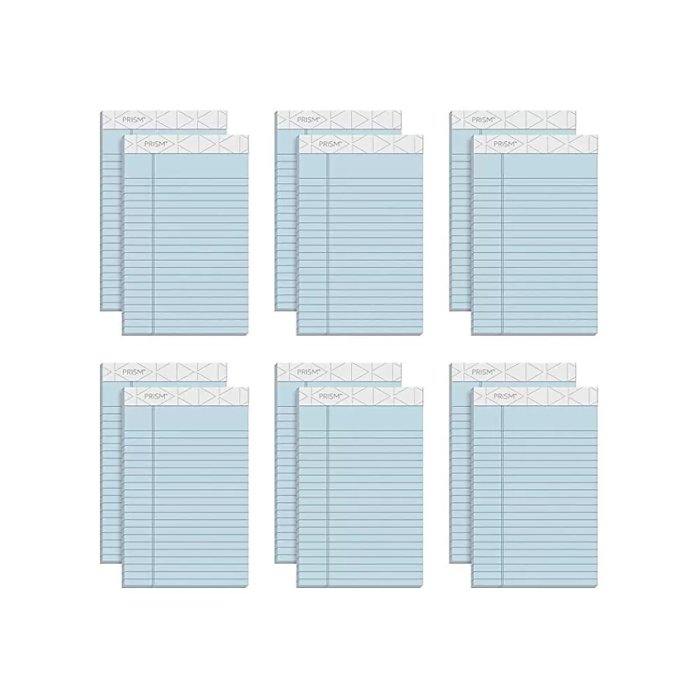 TOPS Notepads<Prism+ Writing Notepads, 5" x 8", Narrow Ruled, Blue, 50 Sheets/Pad, 12 Pads/Pack (63020)