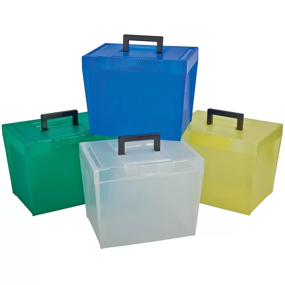 TOPS File Storage<Products Pendaflex Frosted Plastic File Box, Color Varies, Letter Size (ESS20881)