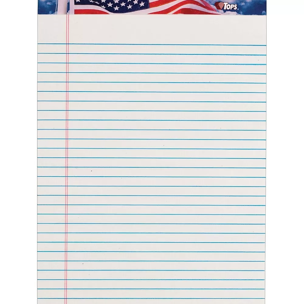 TOPS Notepads<Recycled American Pride Writing Tablet, 8-1/2" x 11-3/4", Legal Ruled, White, 50 Sheets/Pad, 12 Pads/Pack (75140)