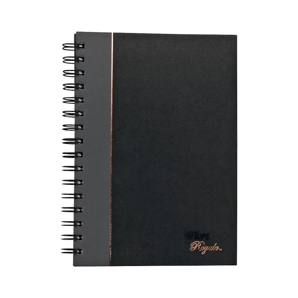 TOPS Notebooks<Royale Professional Notebooks, 5.88" x 8.25", College Ruled, 96 Sheets, Black (25330)