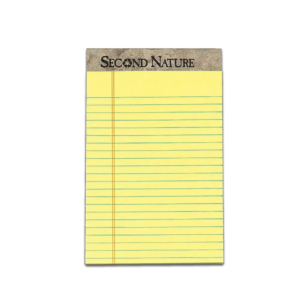 TOPS Notepads<Second Nature Notepads, 5" x 8", Narrow, Canary, 50 Sheets/Pad, 12 Pads/Pack (TOP 74840)
