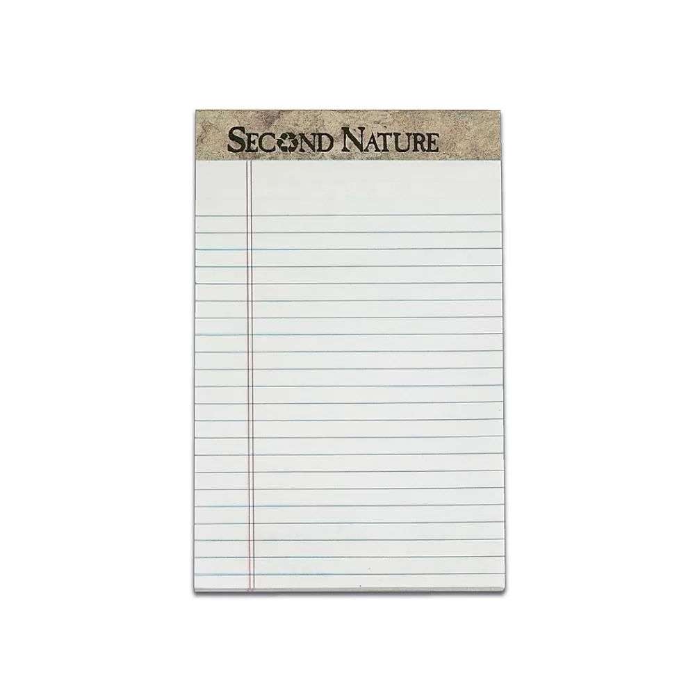 TOPS Notepads<Second Nature Notepads, 5" x 8", Narrow, White, 50 Sheets/Pad, 12 Pads/Pack (74830)