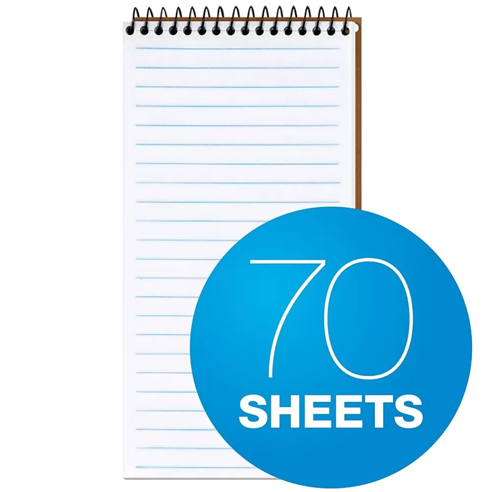 TOPS Notepads<Second Nature Reporter's Notebook, 4" x 8", Gregg Ruled, Assorted Colors, 70 Sheets/Pad (74130)