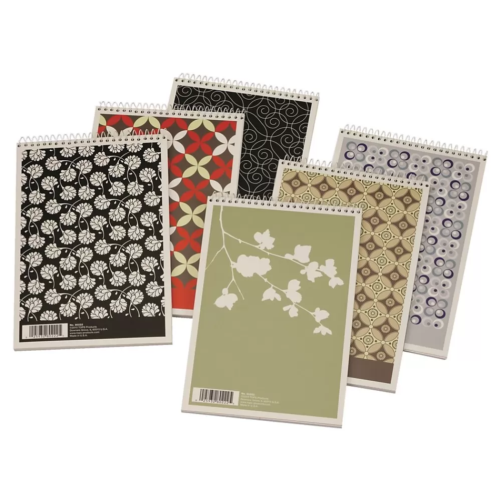 TOPS Notepads<Steno Pad, 6" x 9", Gregg Ruled, Assorted Colors, 80 Sheets/Pad (80222)