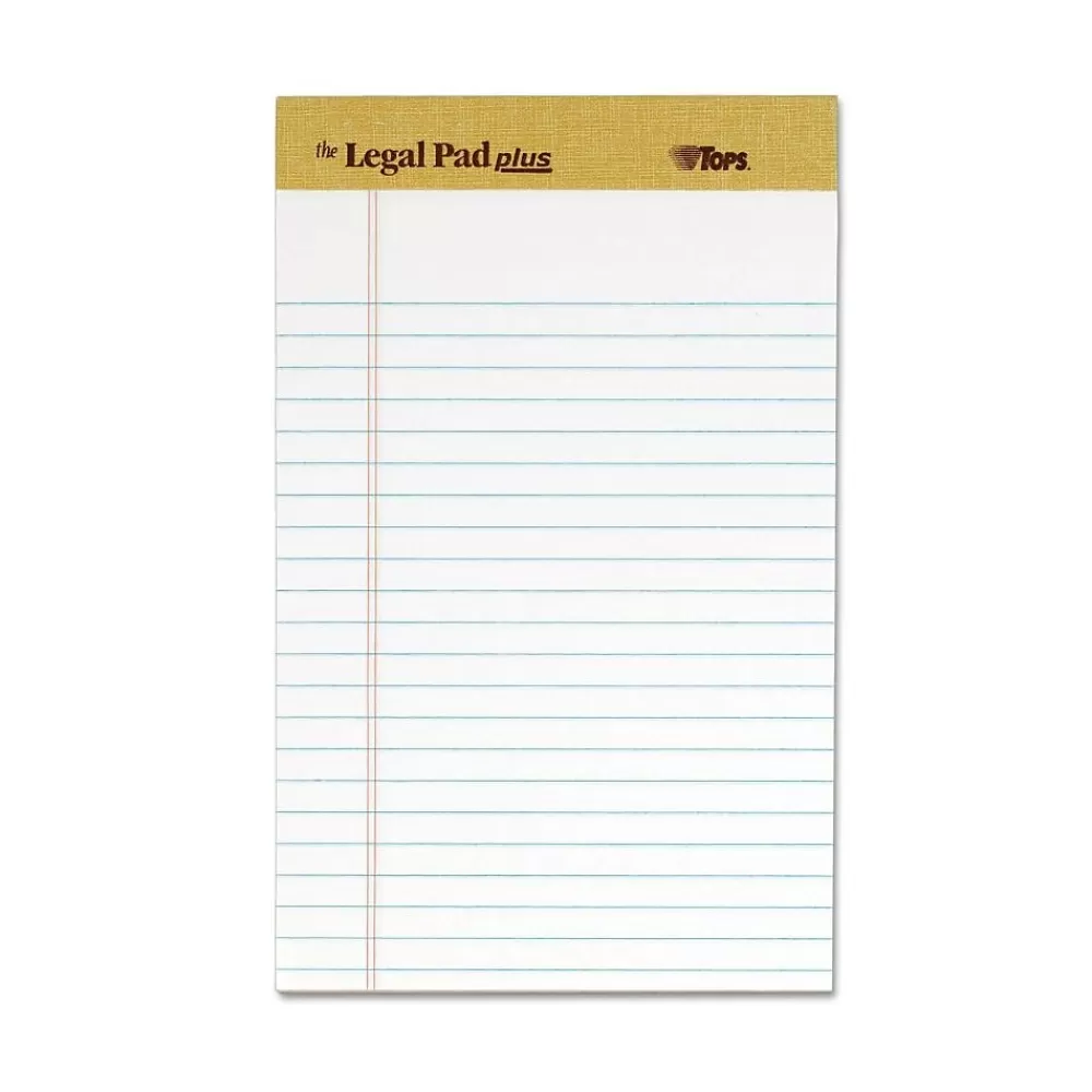 TOPS Notepads<® The Legal Pad™ Plus, White, Jr Legal Ruled, 5" x 8", 50 Sheets/Pad, 1 Dozen Pads (71500)