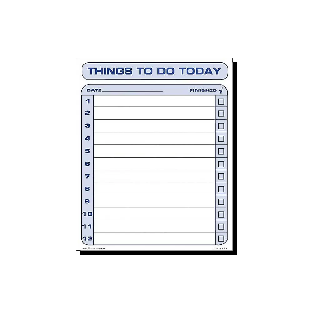 TOPS Notepads<Things To Do Today Memo Pad, 8.5" x 11", White, 100 Sheets/Pad (TOP 2170)