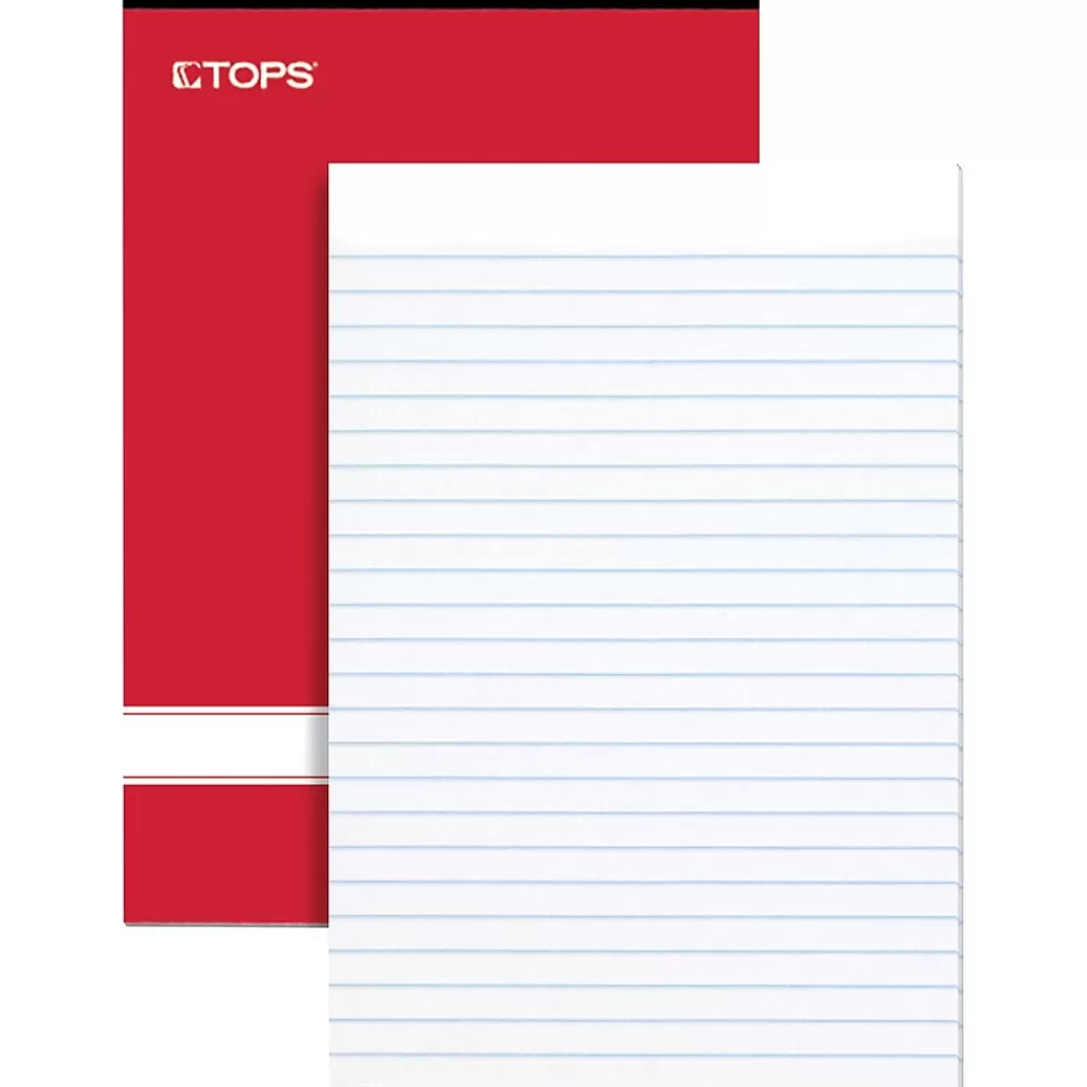 TOPS Notepads<Writing Tablets, 6" x 9", Narrow Ruled, Assorted Colors, 100 Sheets/Pad, 4 Pads/Pack (E80228)