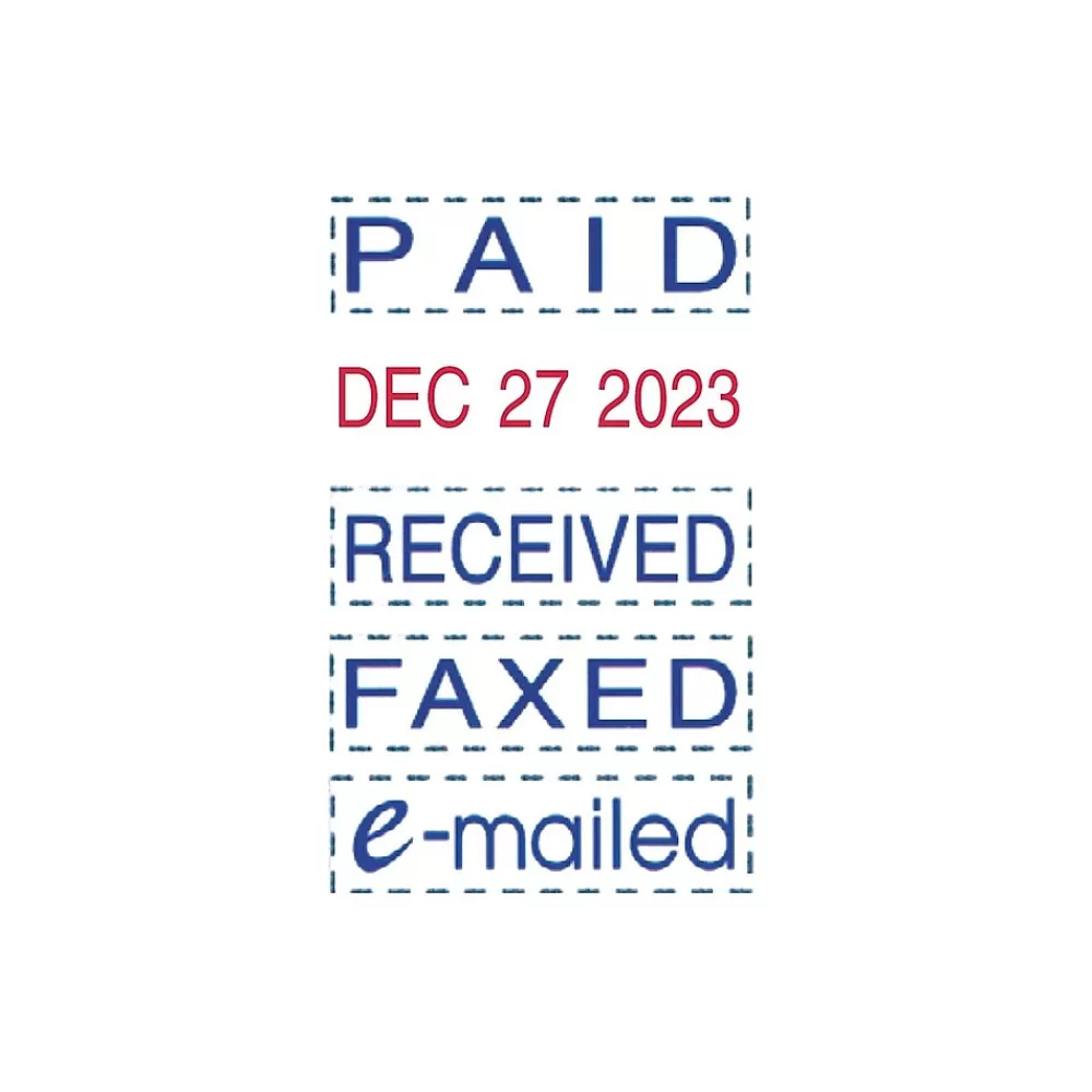 Trodat Stamps & Stamp Pads<printy-dater 4850 Dater, Message/Date, Blue and Red Inks (E4850L)