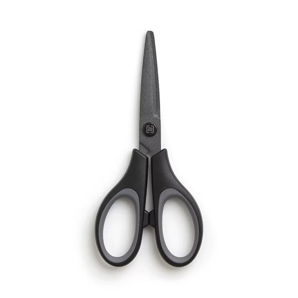 TRU RED Scissors<™ 5" Non-Stick Titanium Coated Scissors, Straight Handle (TR55021)