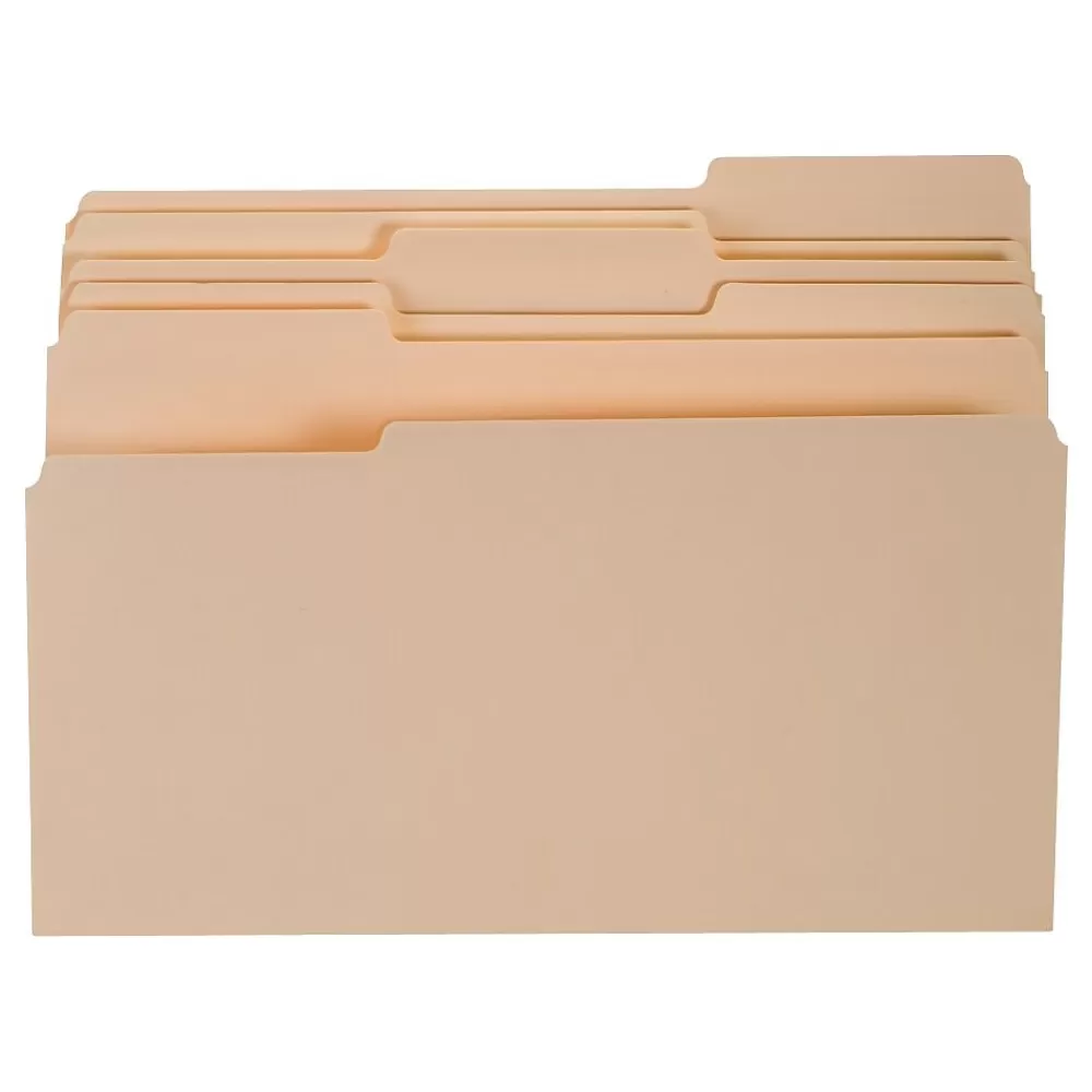 TRU RED File Folders<™ 30% Recycled Top-Tab File Folders, 3-Tab, Manila, Legal-Size, 24/Pack (235408/TR58116)
