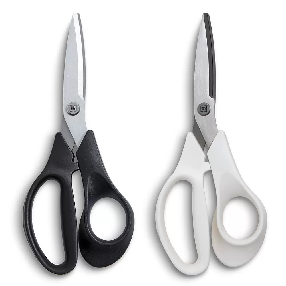 TRU RED Scissors<™ 7" Stainless Steel Scissors, Straight Handle, 2/Pack (TR55034)