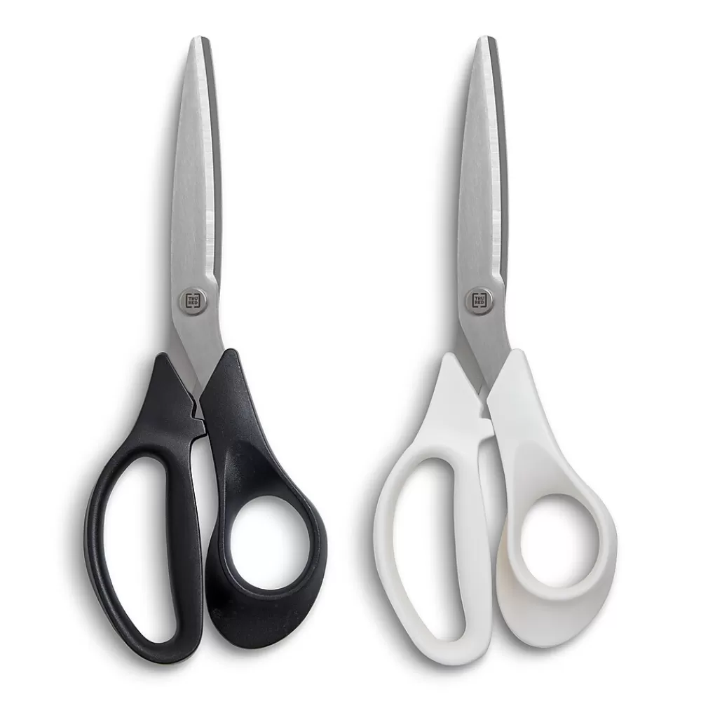 TRU RED Scissors<™ 8" Stainless Steel Scissors, Straight Handle, 2/Pack (TR55030)