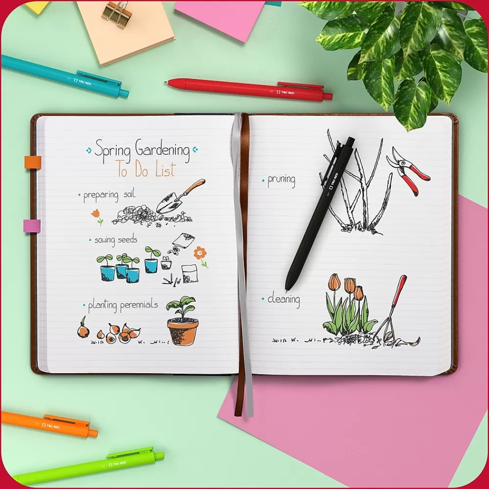 TRU RED Journals<™ 8” x 10” Large Flexible Cover Narrow Ruled Journal, Cognac (TR61953)