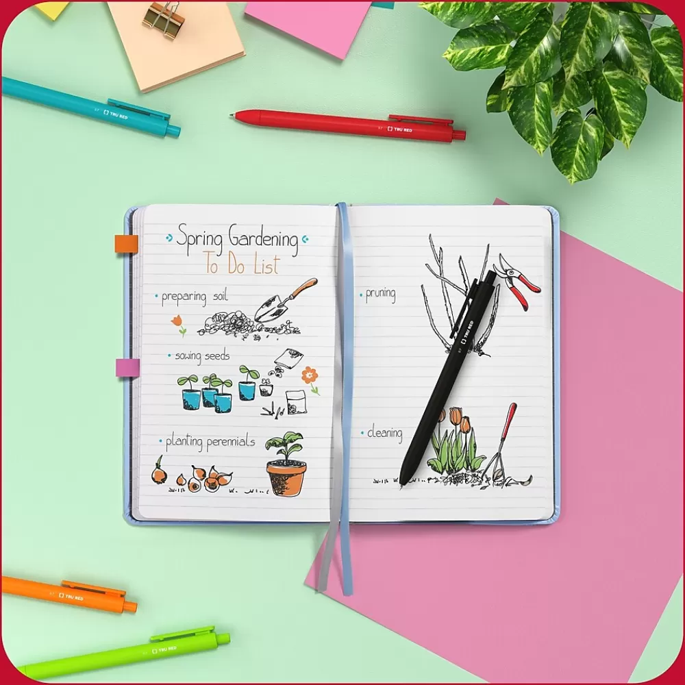 TRU RED Journals<™ 5.5” x 8” Medium Flexible Cover Narrow Ruled Journal, Light Blue (TR61954)