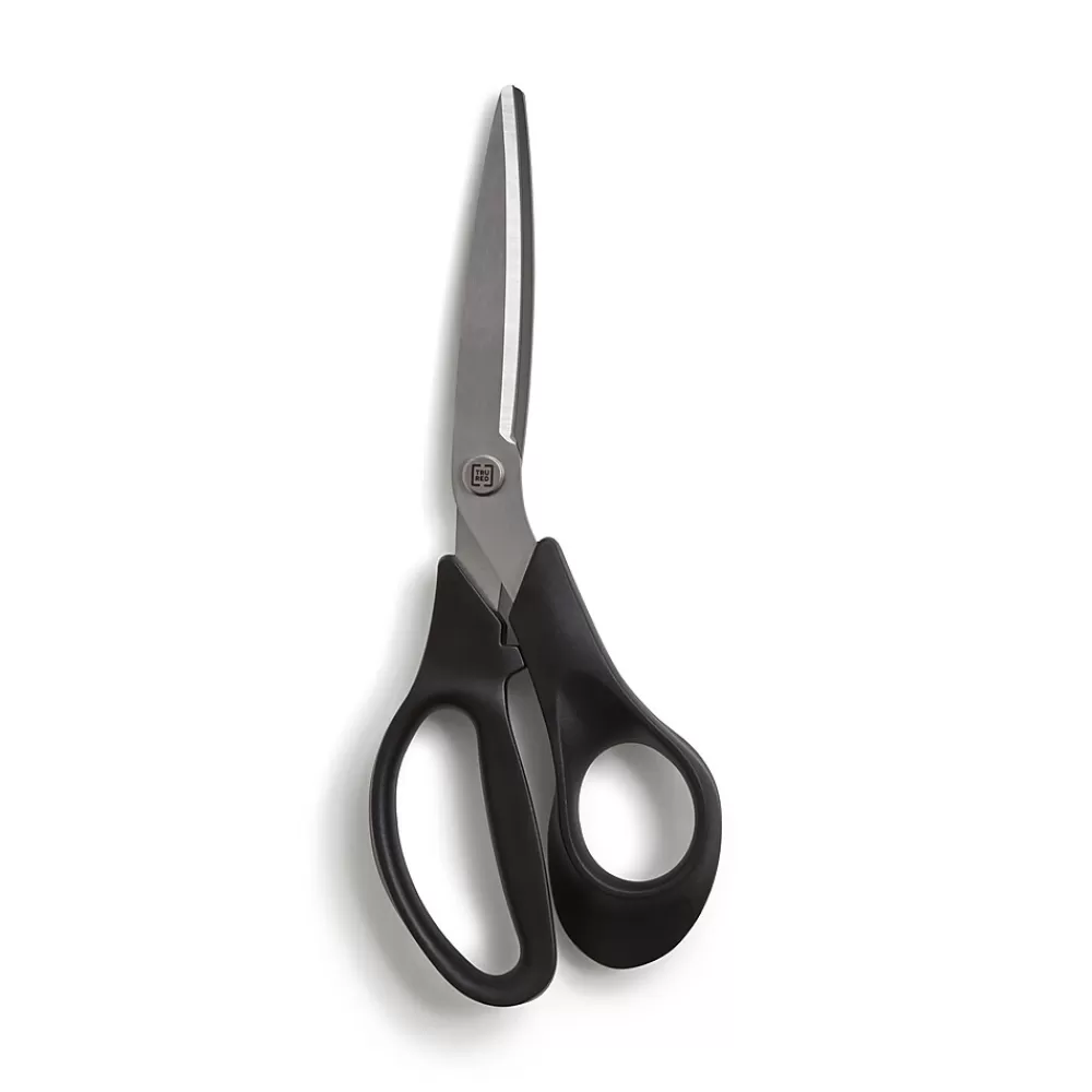 TRU RED Scissors<™ Ergonomic 8" Stainless Steel Scissors, Bent Handle (TR55227)