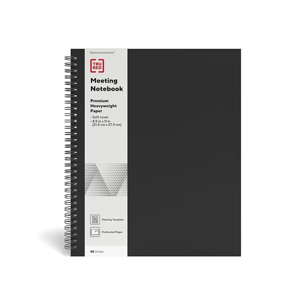 TRU RED Subject Notebooks<™ Large Soft Cover Meeting Notebook, Black (TR54985)