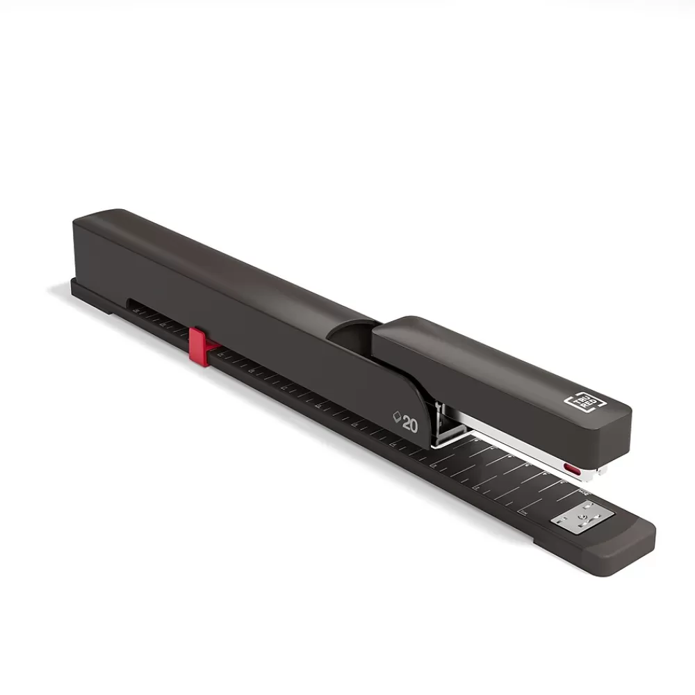 TRU RED Staplers<™ Long Reach Stapler, 20-Sheet Capacity, Black (TR58085)