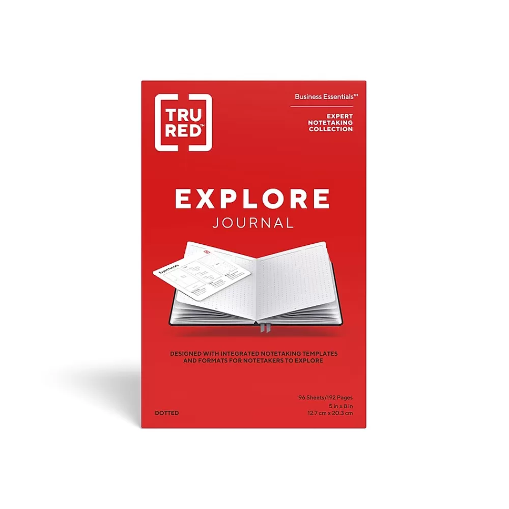 TRU RED Journals<™ Medium Explore Journal, Dotted, Black (TR58428)