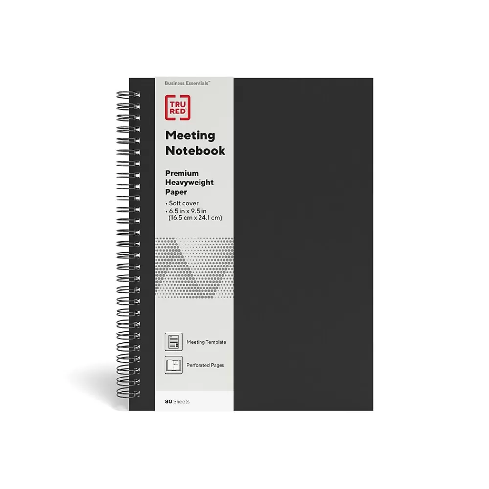 TRU RED Subject Notebooks<™ Medium Soft Cover Meeting Notebook, Black (TR54988)