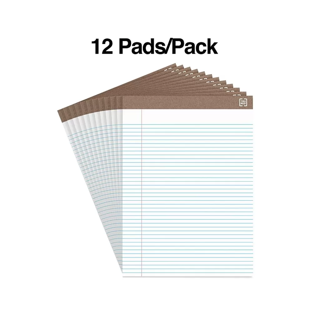 TRU RED Notepads<™ Notepad, 8.5" x 11.75", Narrow Ruled, , 50 Sheets/Pad, Dozen (TR59938/TR58187)