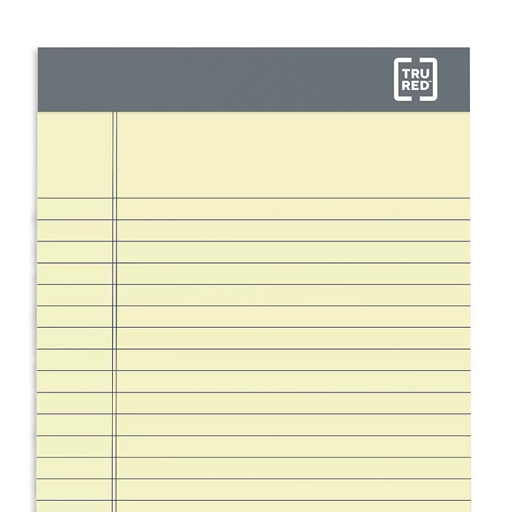 TRU RED Notepads<™ Notepads, 5" x 8", Narrow Ruled, Canary, 50 Sheets/Pad, 12 Pads/Pack (TR57359)