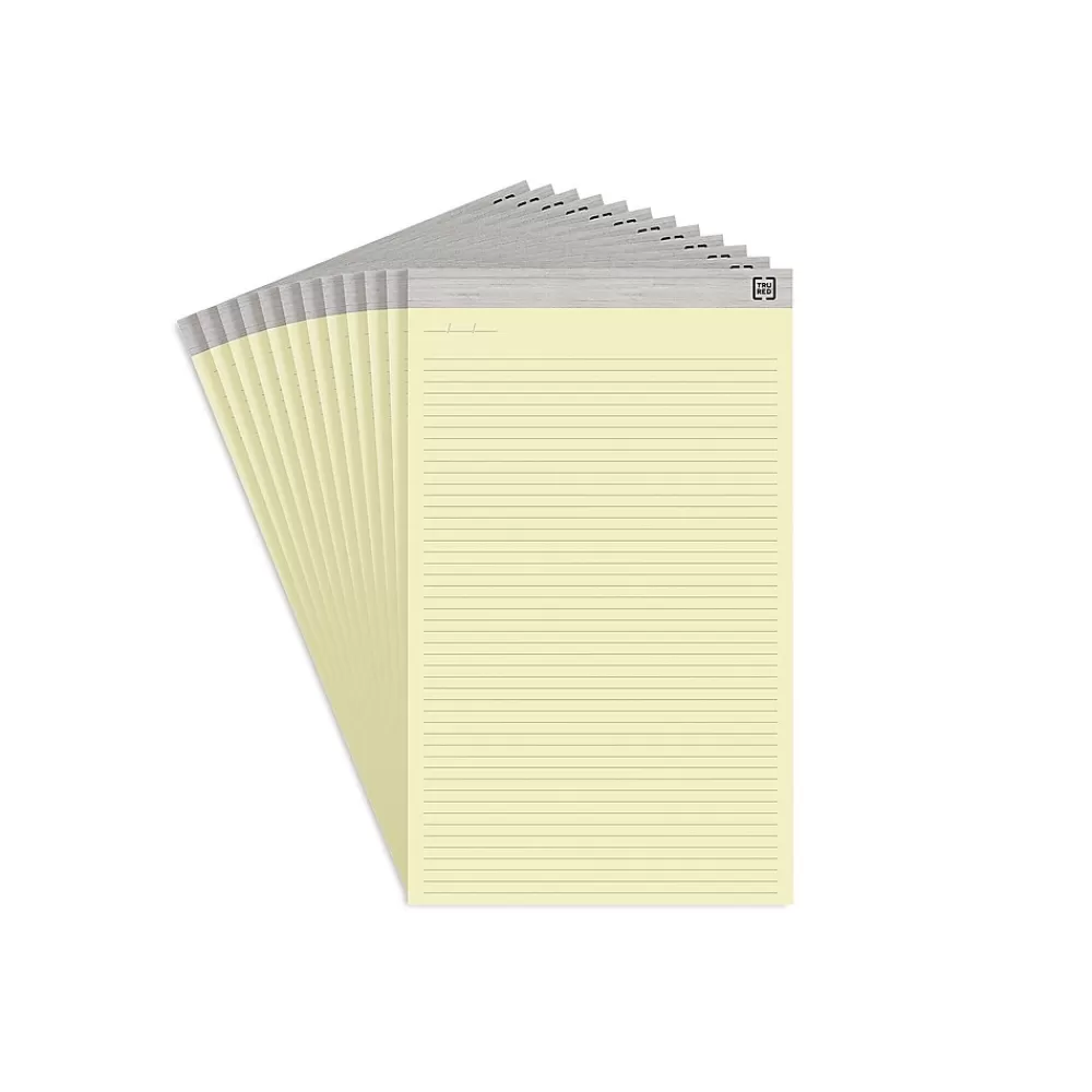 TRU RED Notepads<™ Notepads, 8.5" x 14", Wide Ruled, , 50 Sheets/Pad, 12 Pads/Pack (TR57386)