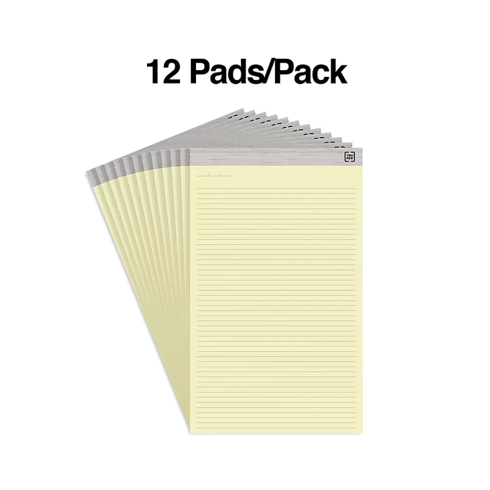 TRU RED Notepads<™ Notepads, 8.5" x 14", Wide Ruled, , 50 Sheets/Pad, 12 Pads/Pack (TR57386)