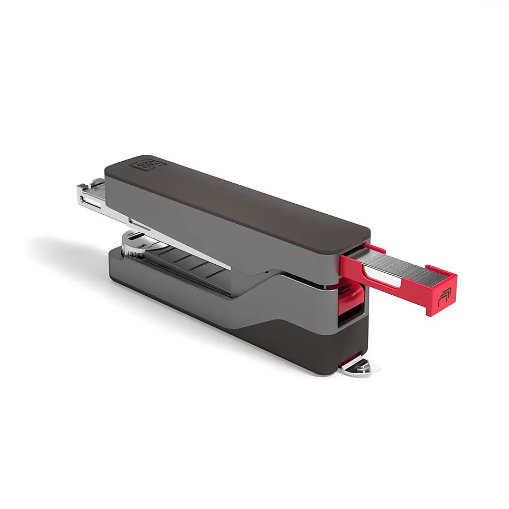 TRU RED Staplers<™ Premium Desktop Stapler, 30-Sheet Capacity, Gray/Red (TR58078)